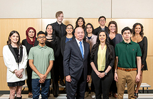 Photo of students and Dr. Steve Head at LSC annual Chancellors Donor Appreciation Lunch