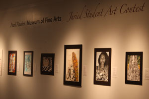 The exhibit features all of the winners from the Pearl Finchers juried student art contest.