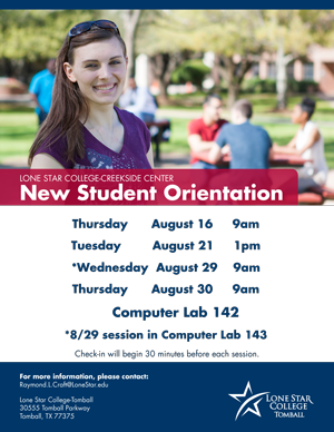 New Student Orientation Creekside Center August