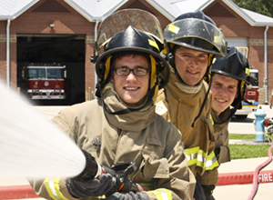 Three LSC Montgomery Fire Science students