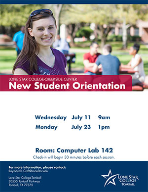 New Student Orientation Creekside Center July