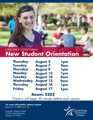 New Student Orientation Tomball August