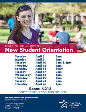 New Student Orientation in April
