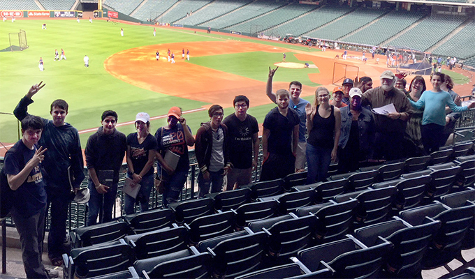 Lone Star College-Montgomery students at Astros batting practice