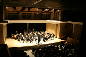 LSC-Montgomery band students performing in the Recital Hall