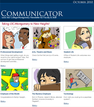 Communicator screenshot Lone Star College-Montgomery Newsletter for Faculty and Staff