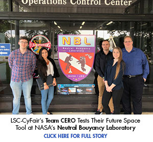 LSC-CyFair's Team CERO Tests Their Future Space Tool at NASA's Neutral Buoyancy Laboratory