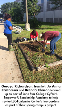 Empower U working in the LSC-Fairbanks Garden