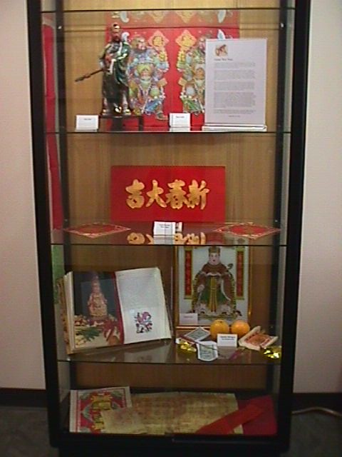 The west cabinet, with Chinese objects and offerings