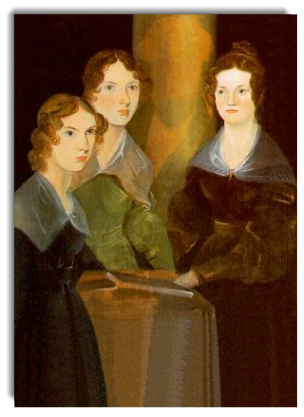 c 1835 painted by her brother. Charlotte Bronte (right side) and her sisters