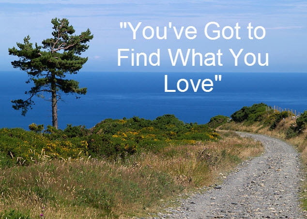Find What You Love, image with Steve Jobs quote