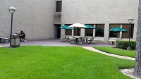 Outside study spaces between Academic and Fine Arts Building
