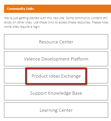 Product Ideas Exchange button is highlighted.