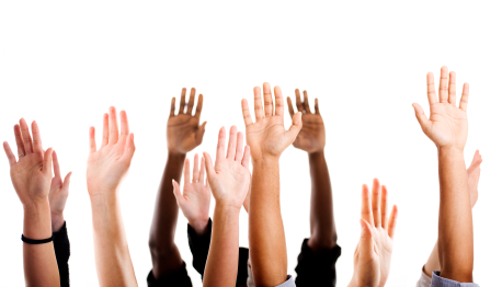 Raised hands