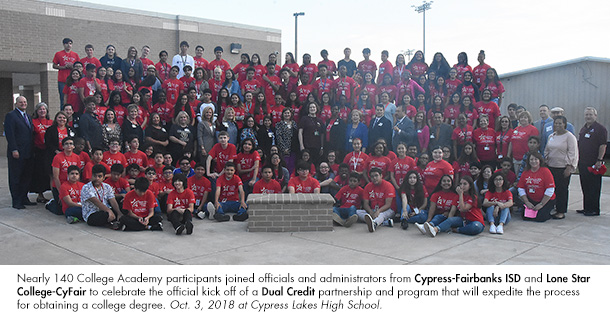 Official kickoff of Dual Credit program on October 3rd, 2018