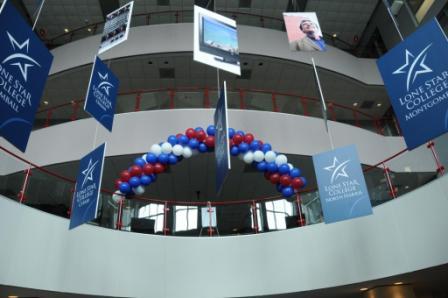 The foyer of one of the buildings at the new LSCS facility is decorated.