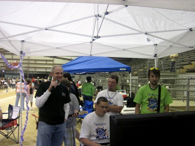 Playing Guitar Hero at Relay for Life