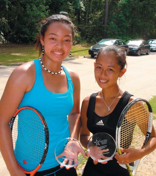 two women with tennis rackets