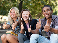People with thumbs up