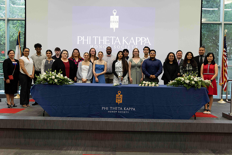 Photograph of 19 new members inducted into Beta Epsilon Nu on May 2, 2023