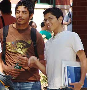 two Tomball students outdoors smiling