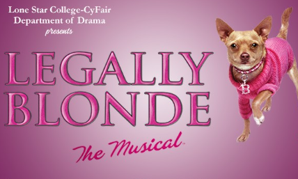 Legally Blonde title with a dog wearing a sweater.