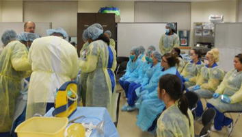 students in cadaver lab setting
