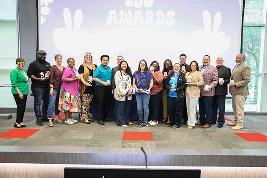 Pictured are the winners of the Lone Star College-University Park 9th Annual Leo Awards on April 16, recognizing campus-wide excellence. 