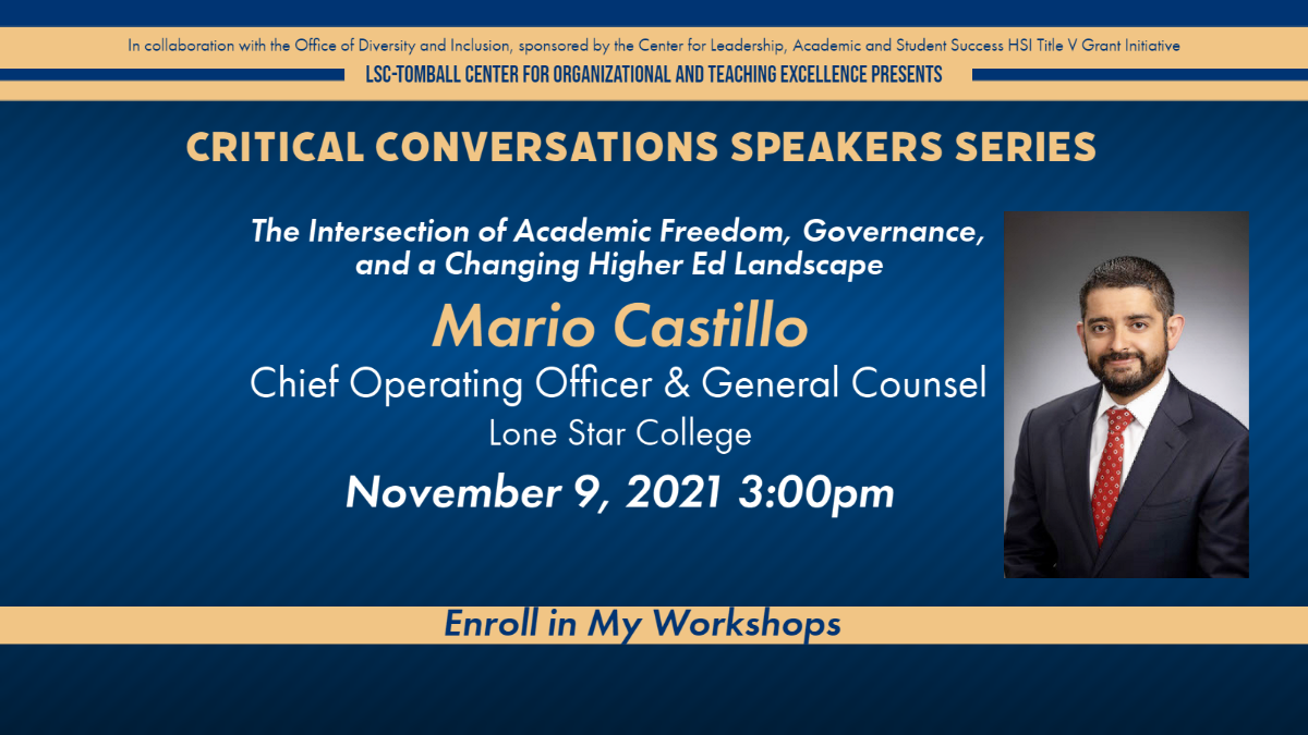 Critical Conversations -- The Intersection of Academic Freedom, Governance, and a Changing Higher Ed Landscape