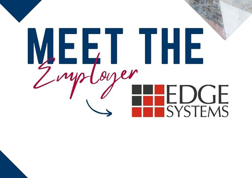 Blue and white background with text 'Meet the Employer Edge Systems'