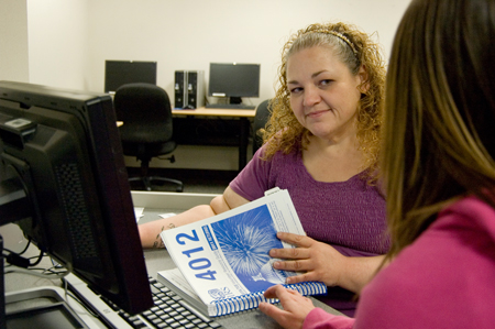 Mary Tillery, an accounting student at Lone Star College-Montgomery, is one several students certified by the IRS to offer volunteer tax preparation assistance on campus every Tuesday evening and Saturday morning through March 17.