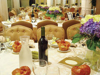 hotel conference room table setting