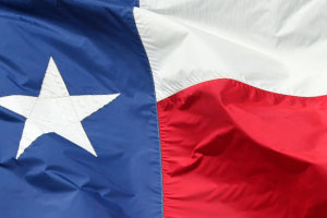 Close up of Texas flag