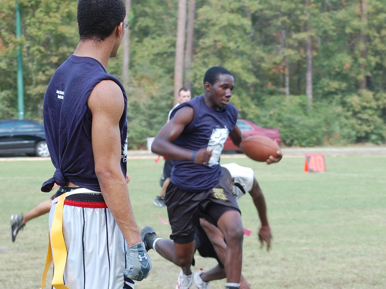 Photo of Students playing flag football