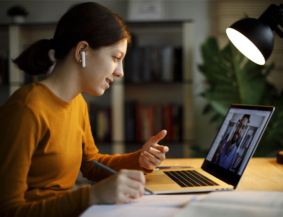 Young girl on her laptop