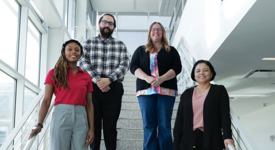 Full-time Staff Excellence Award winners are from left Dallas Brown, Luis Zelaya, Sandra Granier and Lakshmi Neupane.
