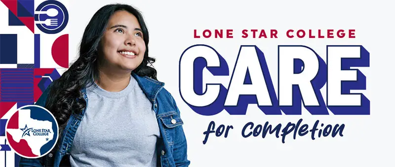 CARE for Completion Banner with a student