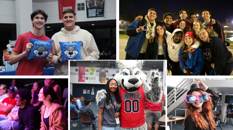 Collage of students enjoying campus events