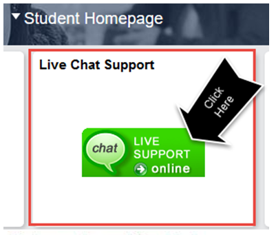 Example: Live Chat Support tile on myLoneStar
