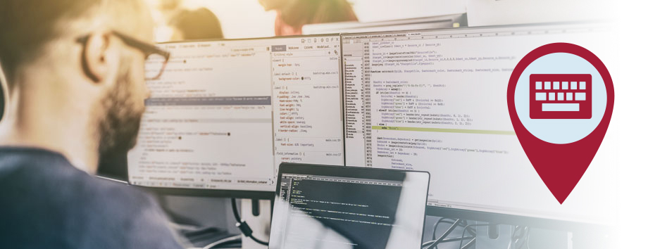 Photo of a person working on a computer