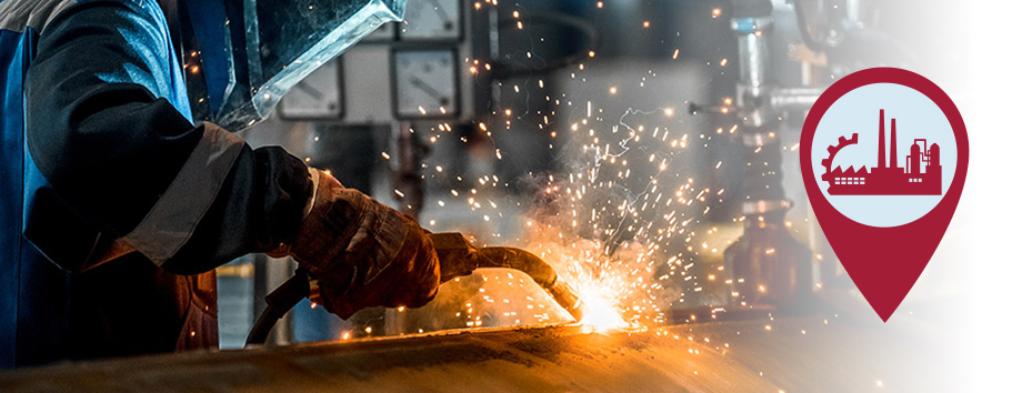 Photo of a person welding