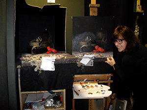 Nancy Hines at work in her studio