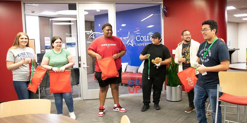 Students Receiving Swag Bags