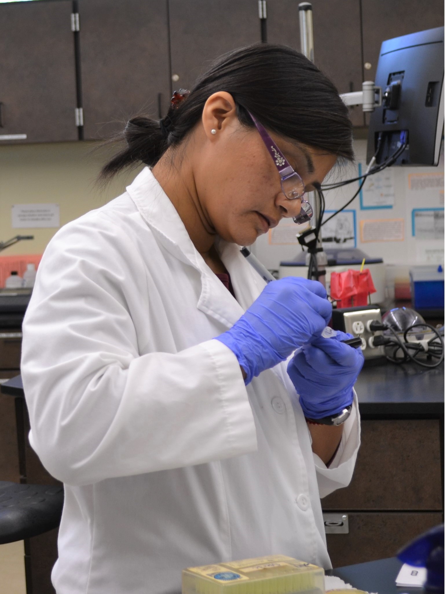 Student in lab