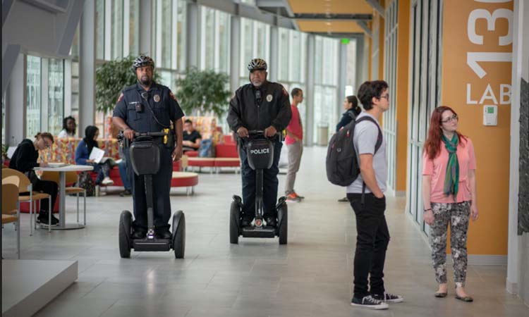 police officers patroling campus