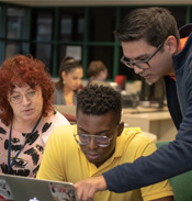 Student at a laptop