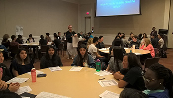 Photo of a Deliberative Dialogue discussion on mass shootings