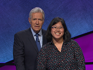 Tomball librarian Amanda McClendon appeared on Jeopardy! with host Alex Trebek on May 30.