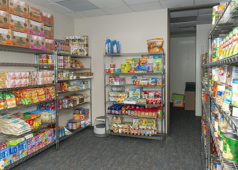 Image of stocked food pantry upon first opening its doors
