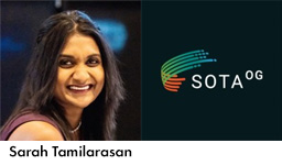 Photo of Sarah Tamilarasan, moderator, and logo of SOTAOG